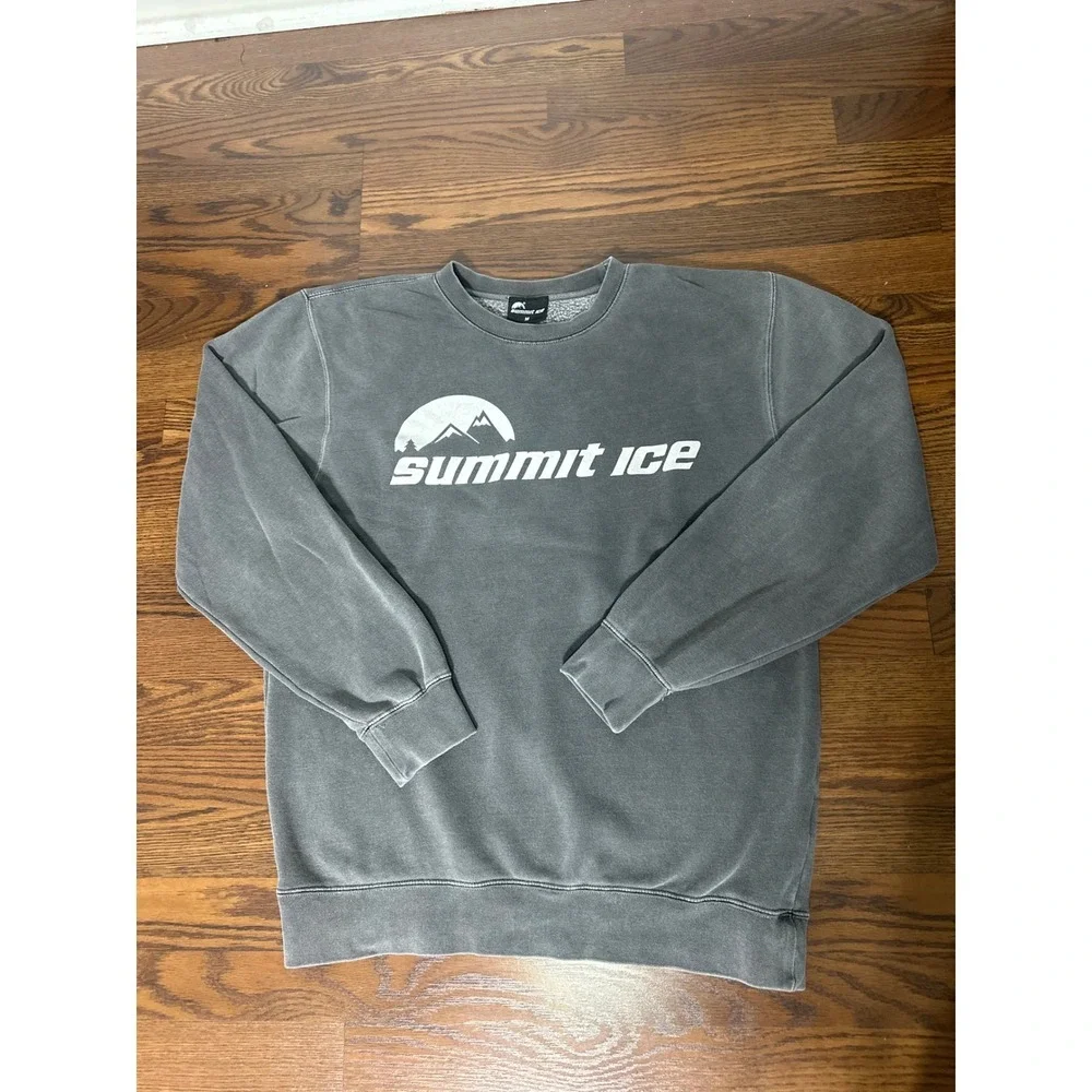 Summit Ice Men Vetra Crewneck Sweatshirt Gray Mountain Logo by Nathan  Fielder M